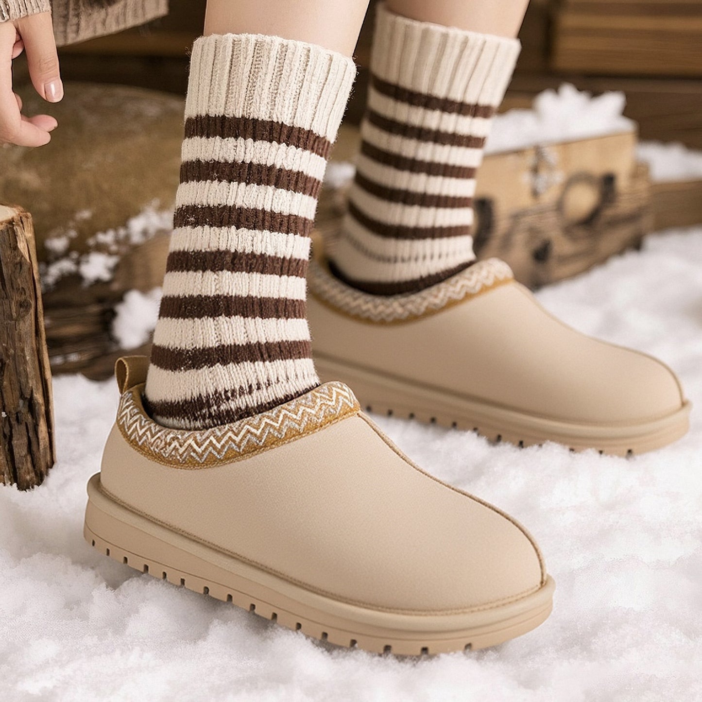 Women's Braided Leather Outdoor Suede Slippers