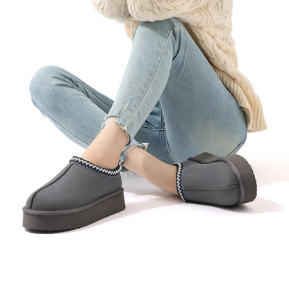 Women's Braided Leather Outdoor Suede Slippers