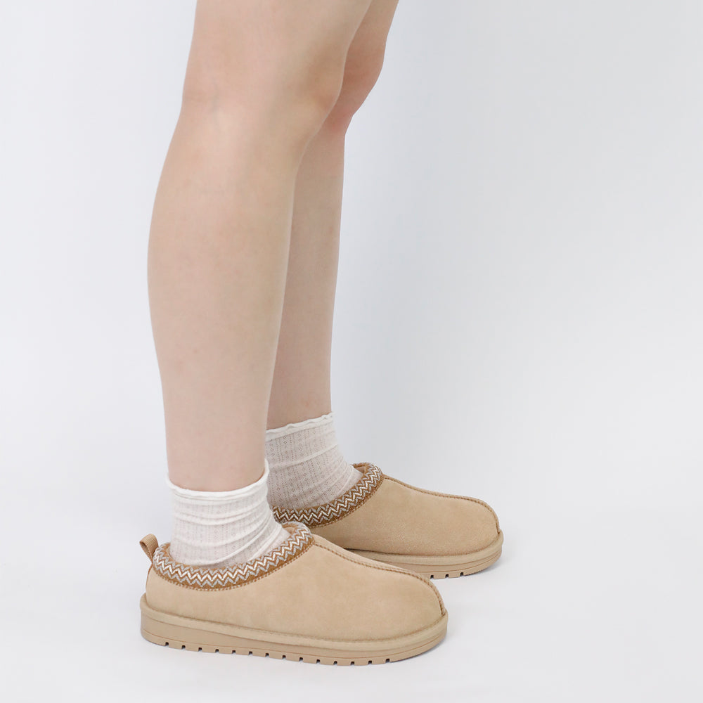 Women's Braided Leather Outdoor Suede Slippers