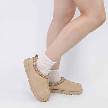 Women's Braided Leather Outdoor Suede Slippers